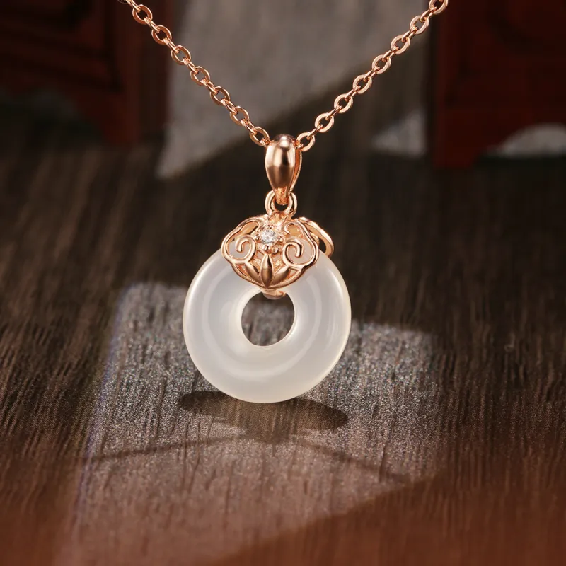 CHINA GOLD Chalcedony Necklaces Women's-3