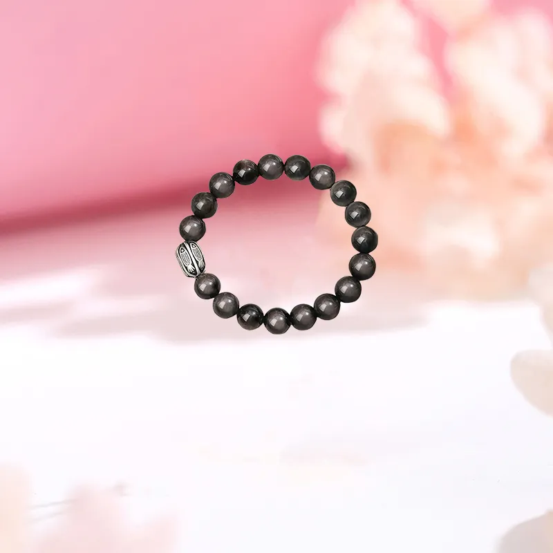 CHINA GOLD Obsidian Bracelets Men's-2