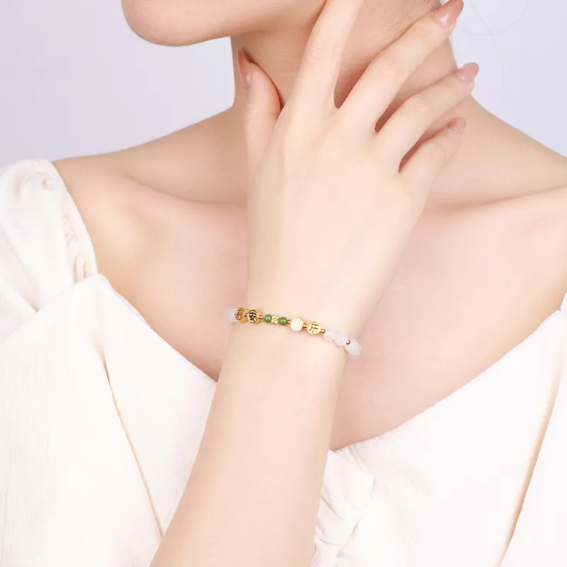 CHINA GOLD Bracelets White Jade Women's-4