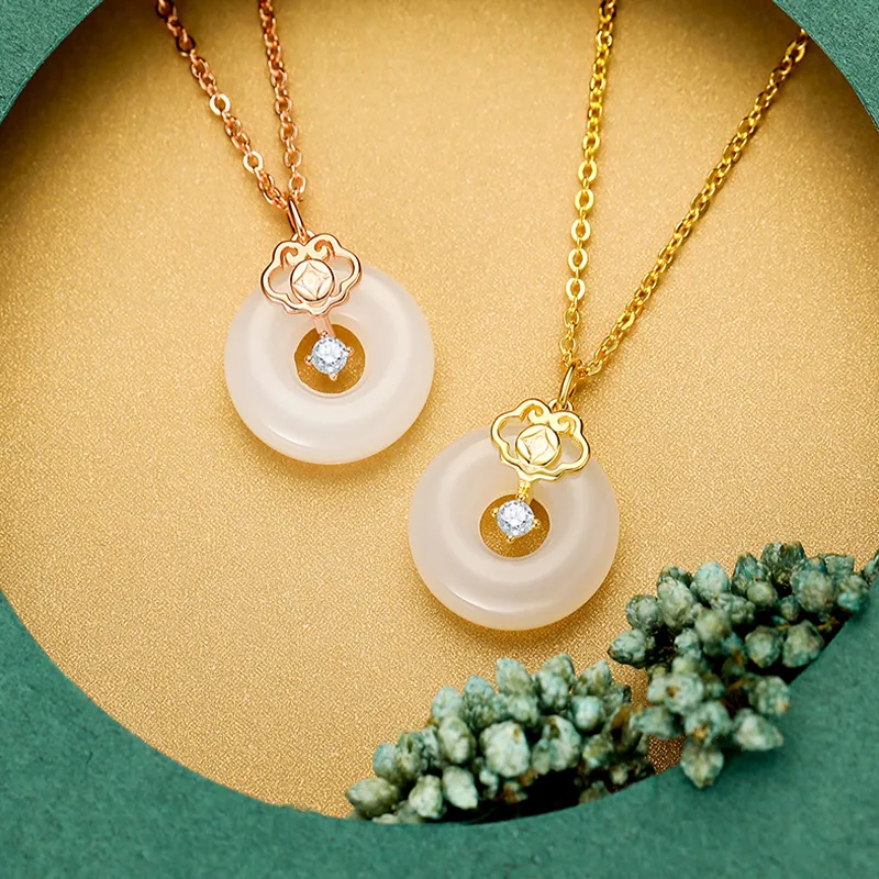 CHINA GOLD Chalcedony Necklaces Women's-3
