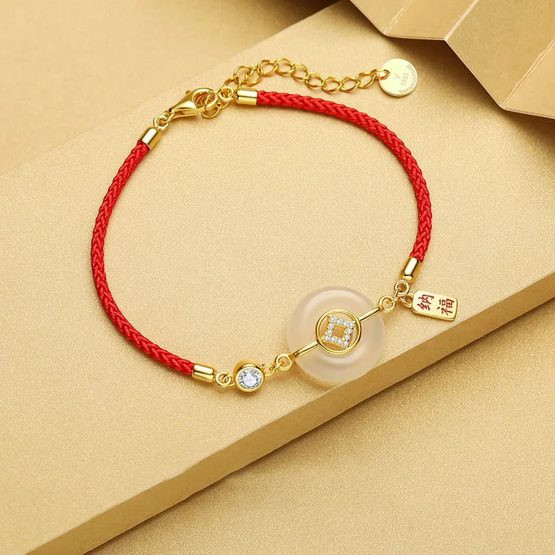CHINA GOLD Chalcedony Jade Bracelets Women's-2