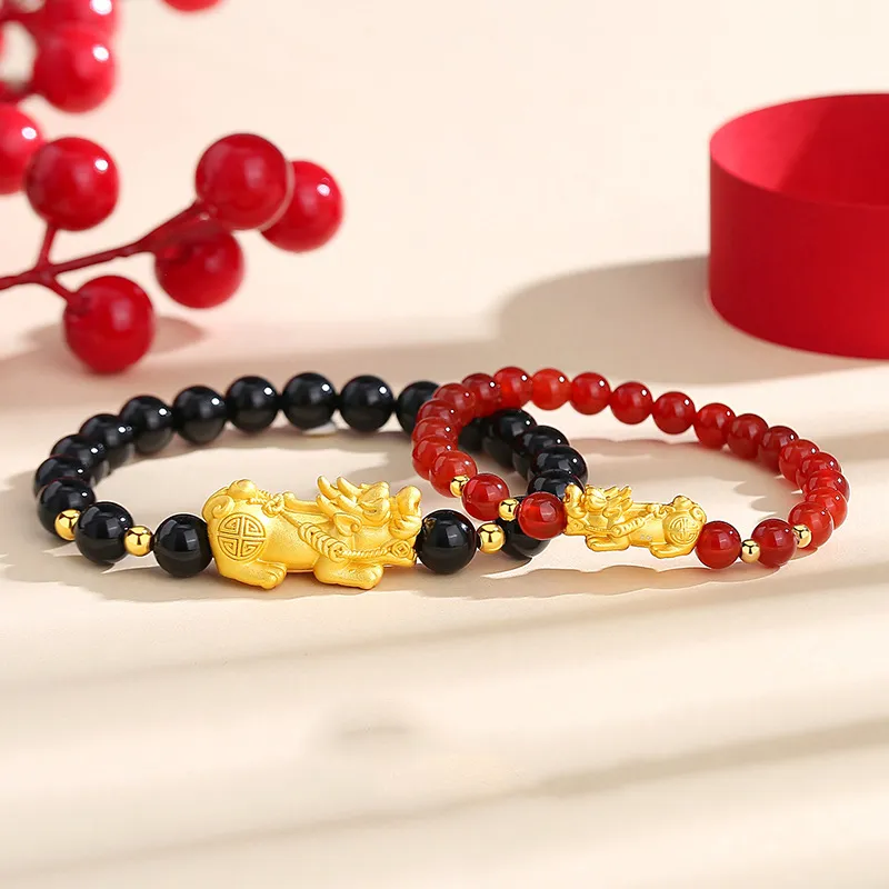 CHINA GOLD Agate Bracelets Unisex-7