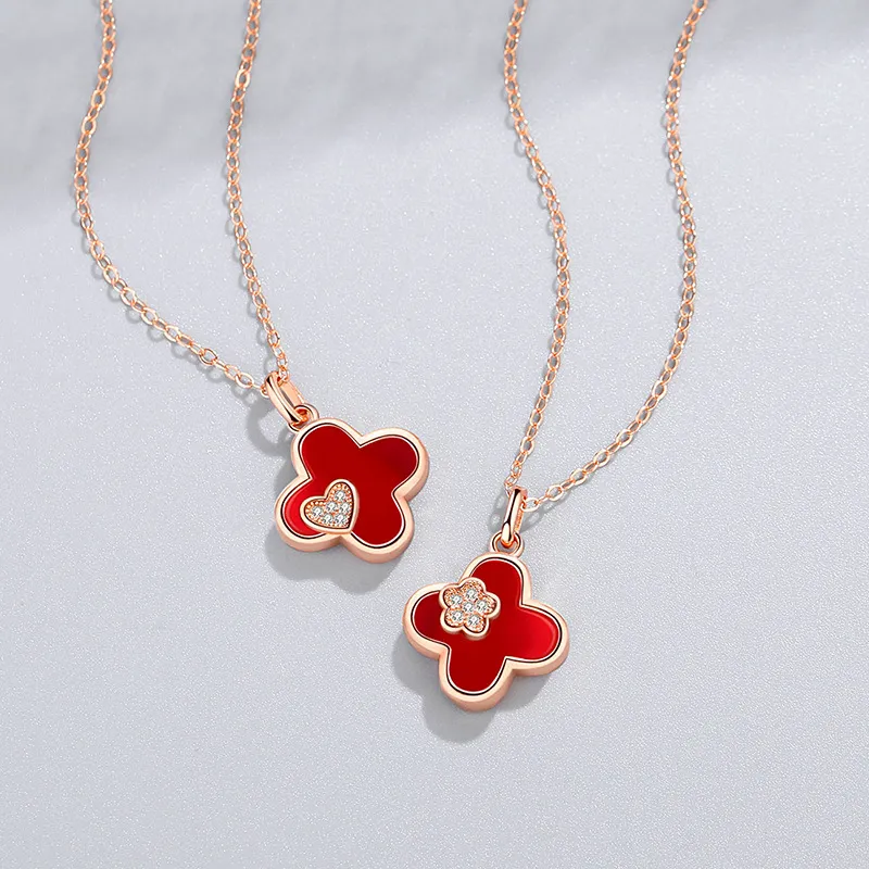CHINA GOLD Agate Necklaces Women's-3