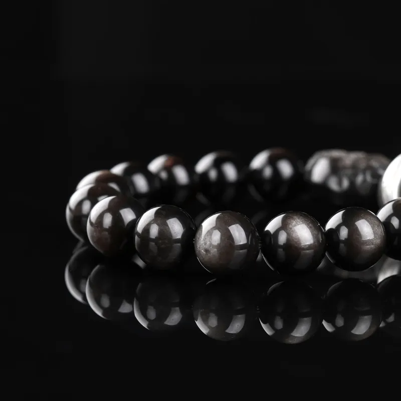 CHINA GOLD Natural Obsidian Bracelets Unisex-3
