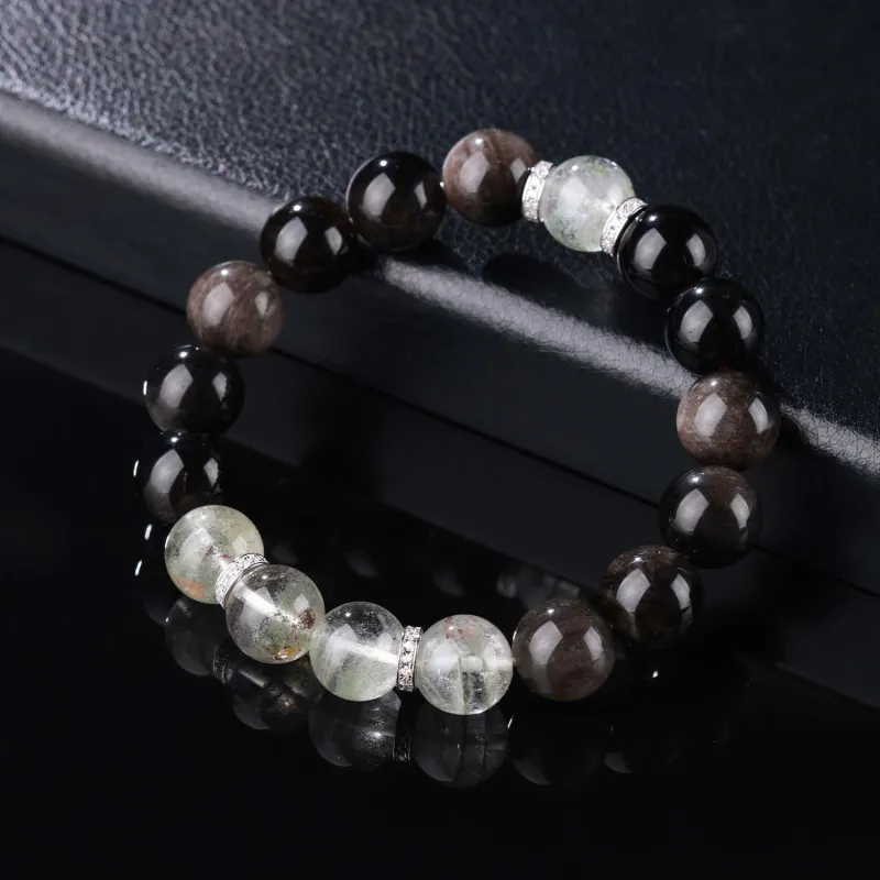 CHINA GOLD Natural Obsidian Bracelets Unisex-3