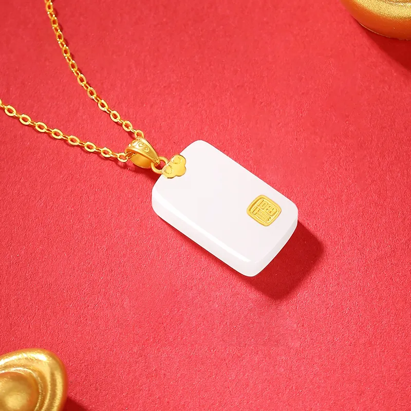 CHINA GOLD Hetian Jade Necklaces White Jade/Pale Greenish White Jade Women's-3