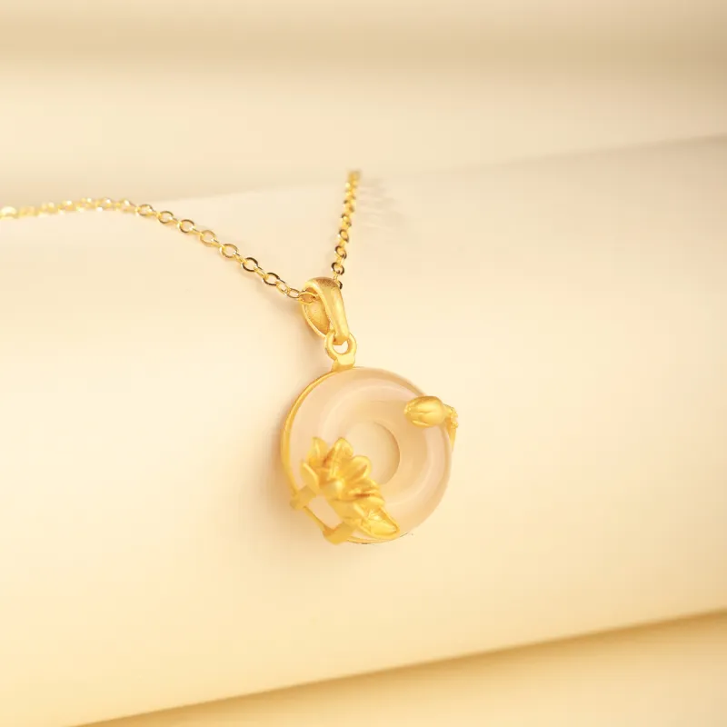 CHINA GOLD Natural Agate Jade Necklaces Women's-3