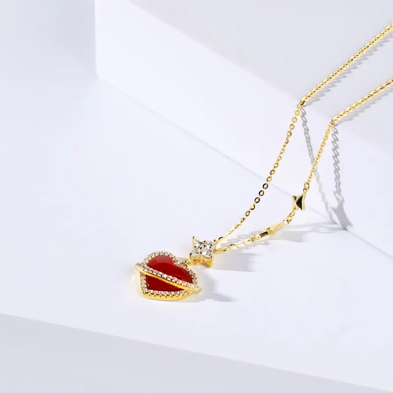 CHINA GOLD Agate Necklaces Women's-3