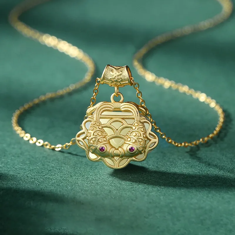 CHINA GOLD Hetian Jade Necklaces White Jade/Pale Greenish White Jade Women's-3