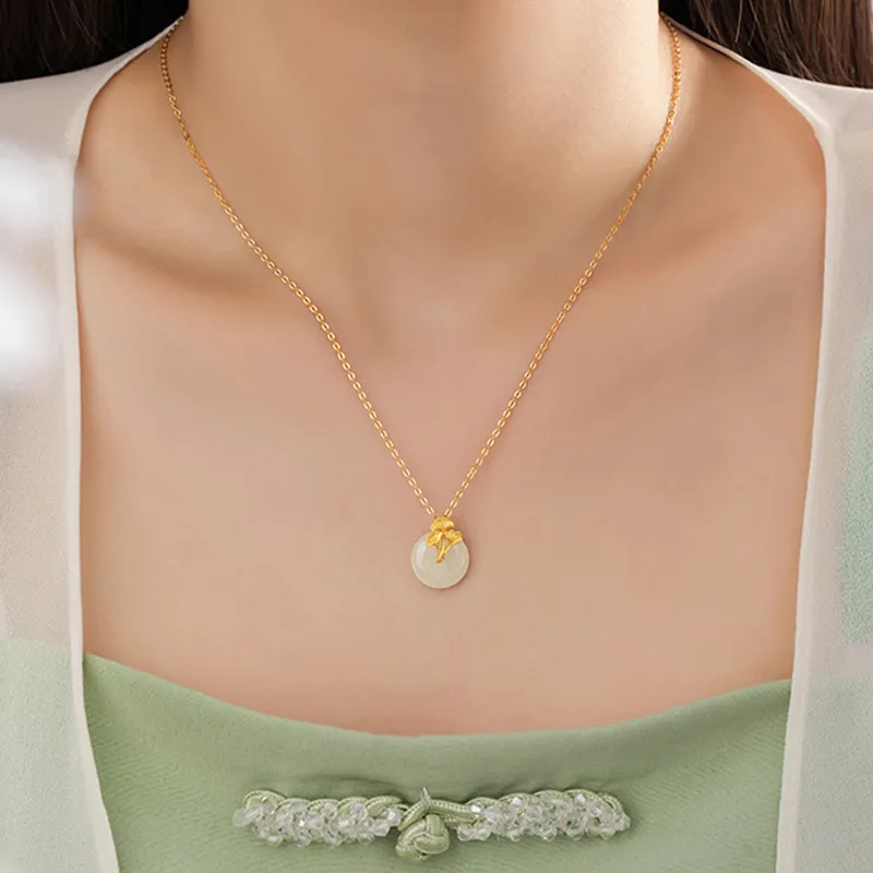 CHINA GOLD Hetian Jade Necklaces White Jade/Pale Greenish White Jade Women's-3