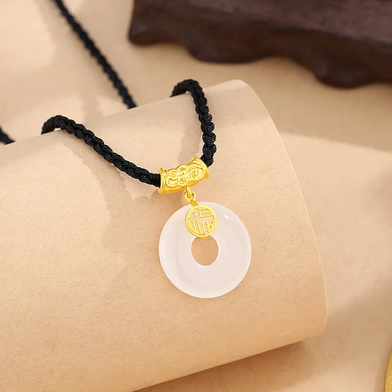 CHINA GOLD Chalcedony Necklaces Women's-2