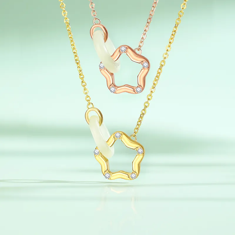 CHINA GOLD Chalcedony Necklaces Women's-5