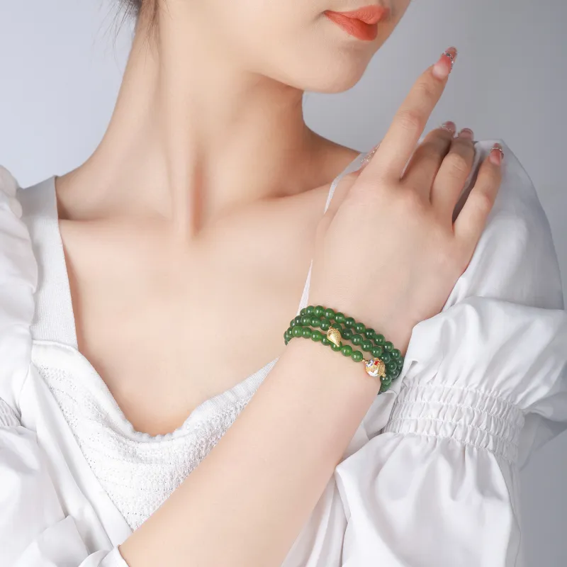 CHINA GOLD Hetian Jade Bracelets Jasper Women's-5