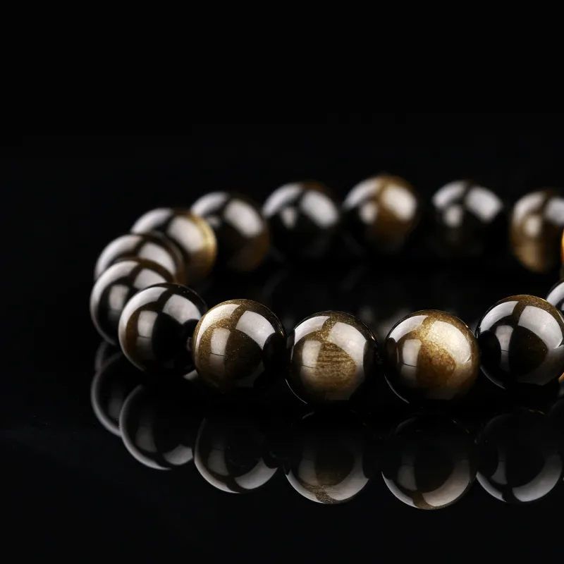 CHINA GOLD Natural Obsidian Bracelets Unisex-2