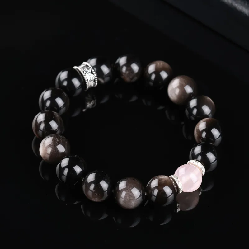 CHINA GOLD Natural Obsidian Bracelets Unisex-2