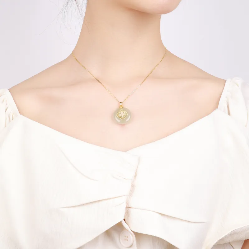 CHINA GOLD Pendants Pale Greenish White Jade Women's-5