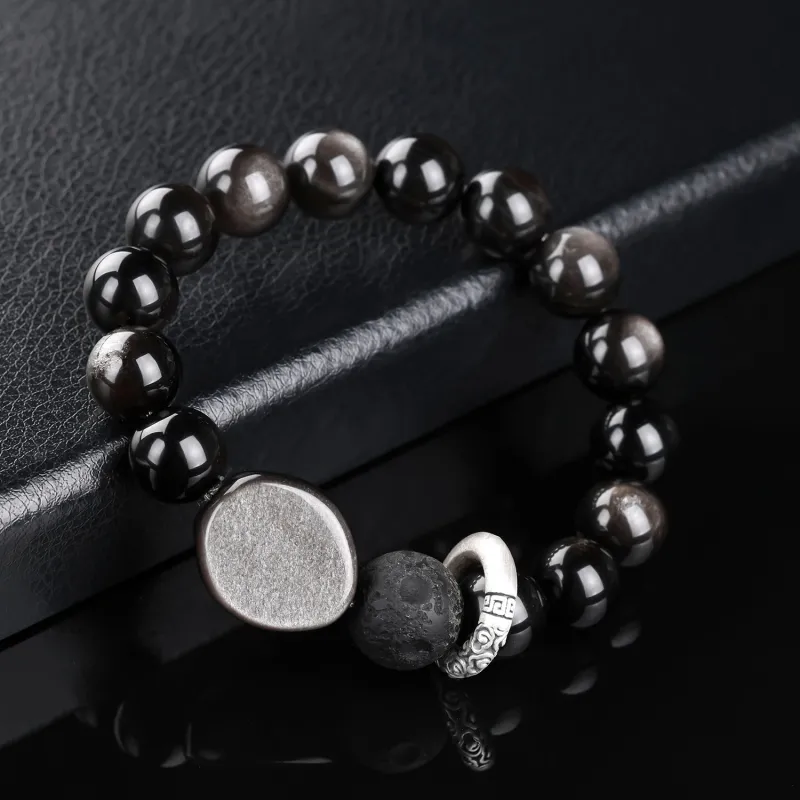 CHINA GOLD Natural Obsidian Bracelets Unisex-2