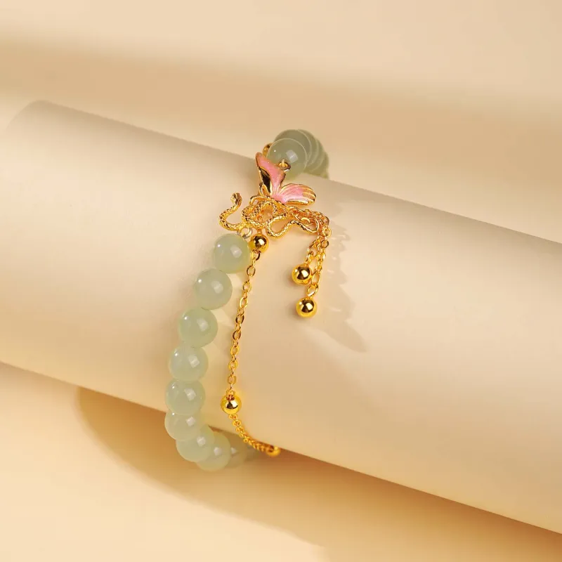 CHINA GOLD Bracelets Pale Greenish White Jade Women's-3