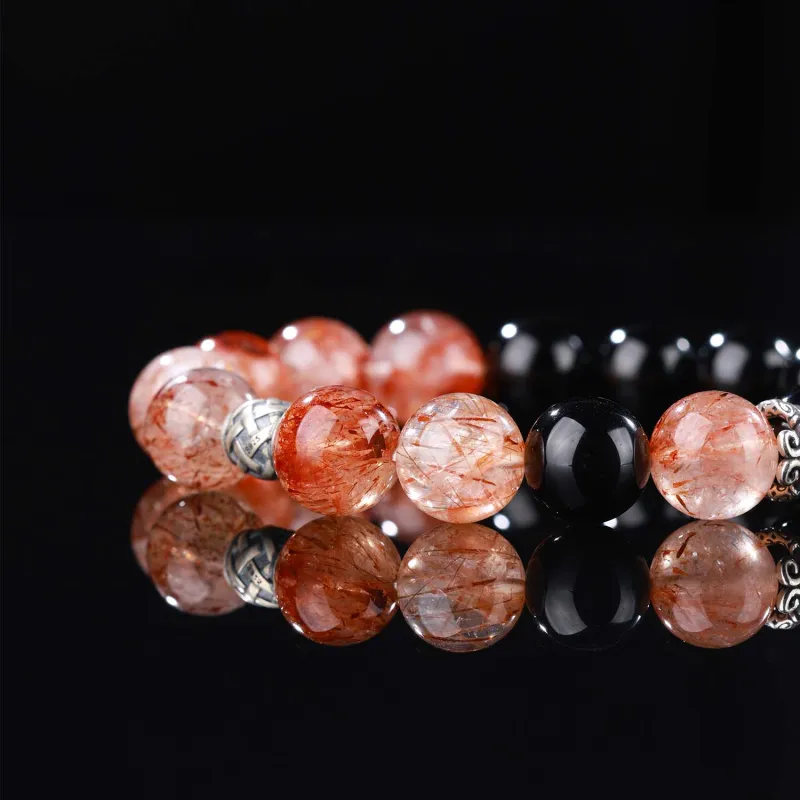 CHINA GOLD Natural Obsidian Bracelets Unisex-5