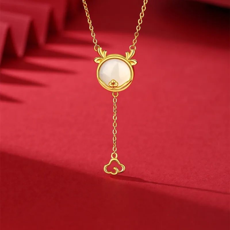 CHINA GOLD Hetian Jade Necklaces White Jade/Pale Greenish White Jade Women's-1