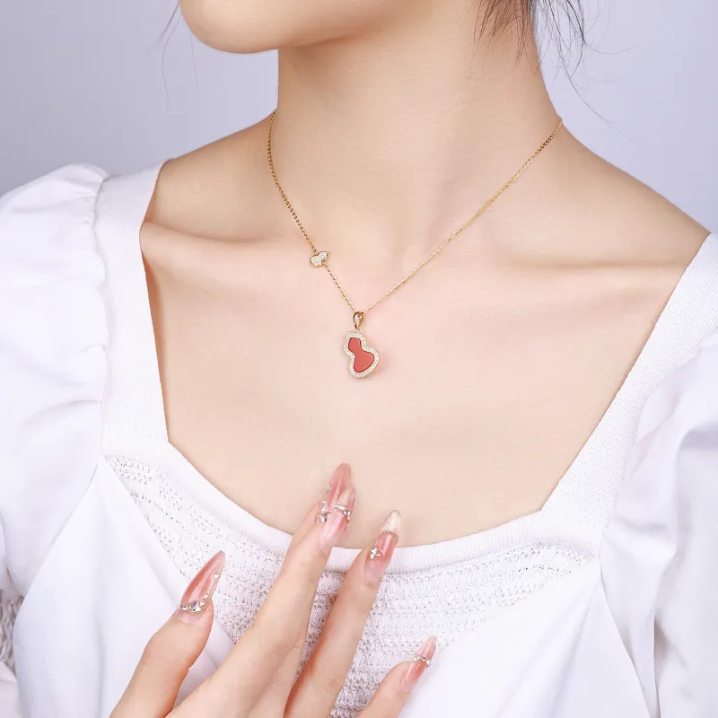 CHINA GOLD Agate Necklaces Women's-4