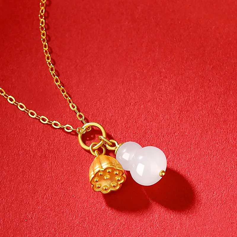 CHINA GOLD Hetian Jade Necklaces White Jade/Pale Greenish White Jade Women's-3