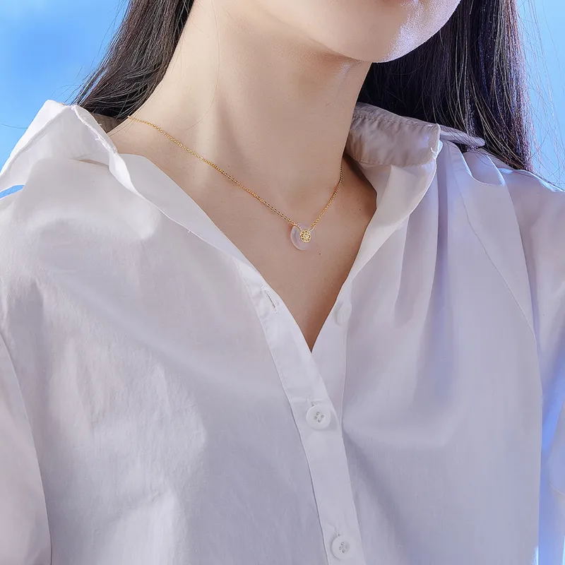 CHINA GOLD Chalcedony Necklaces Women's-4