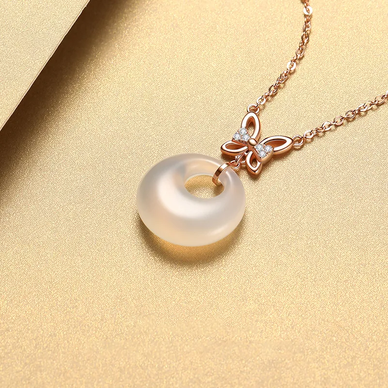 CHINA GOLD Chalcedony Necklaces Women's-2