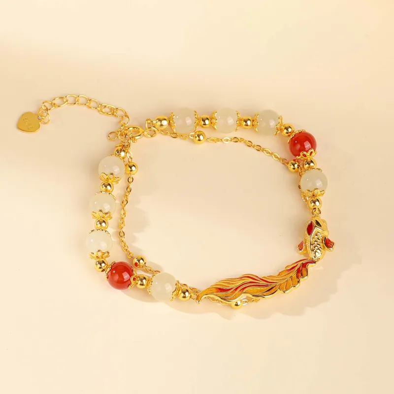 CHINA GOLD Hetian Jade Bracelets Pale Greenish White Jade Women's-2