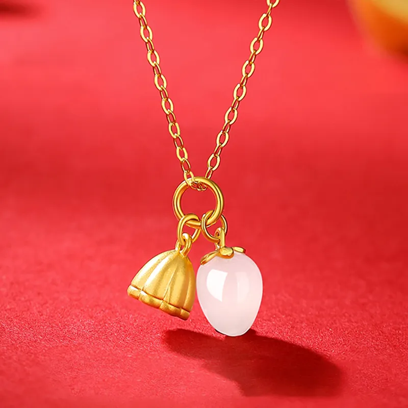 CHINA GOLD Hetian Jade Necklaces White Jade/Pale Greenish White Jade Women's-1