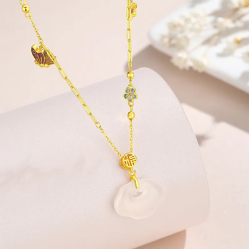 CHINA GOLD Chalcedony Necklaces Women's-2