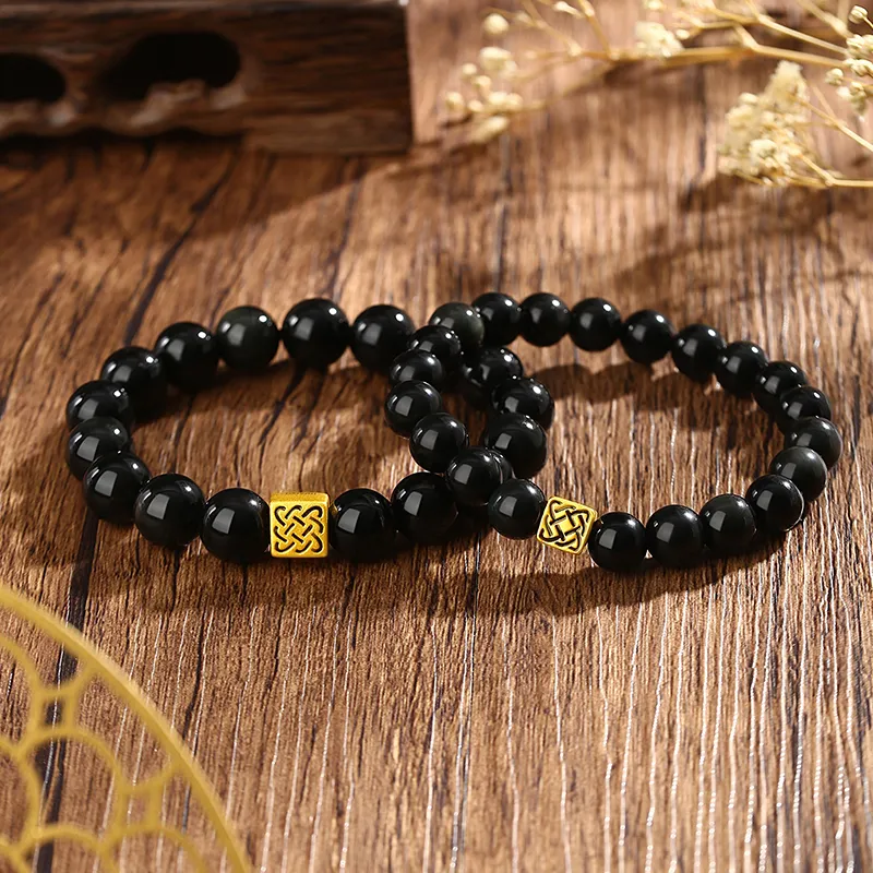 CHINA GOLD Obsidian Bracelets Women's-1