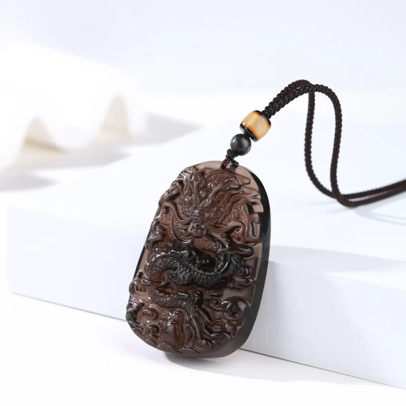 CHINA GOLD Obsidian Necklaces Unisex-2