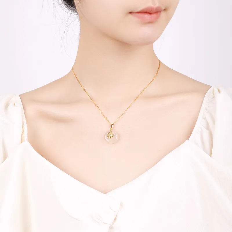CHINA GOLD Natural Agate Necklaces Women's-5