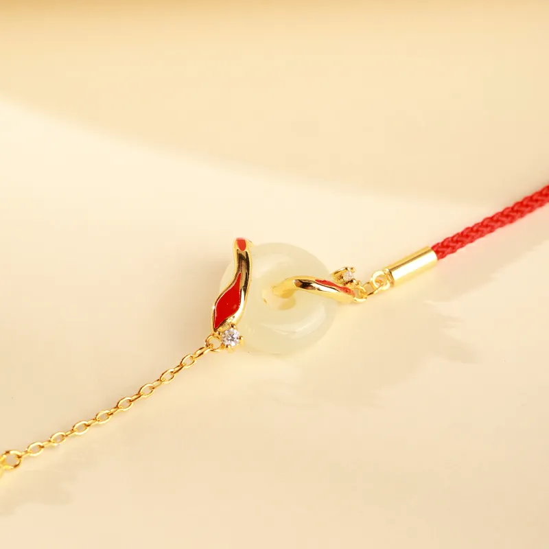 CHINA GOLD Hetian Jade Bracelets Pale Greenish White Jade Women's-3