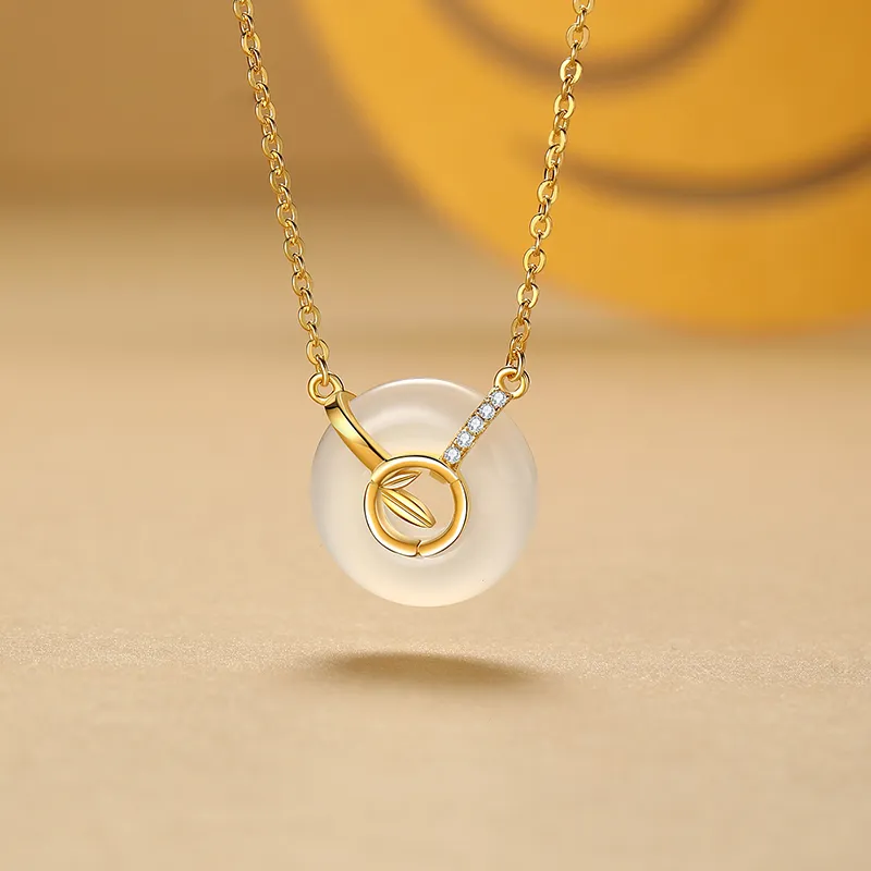 CHINA GOLD Chalcedony Necklaces Women's-4