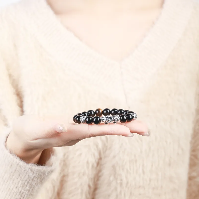 CHINA GOLD Obsidian Bracelets Unisex-4