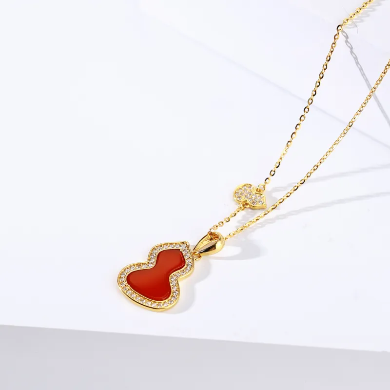 CHINA GOLD Agate Necklaces Women's-3