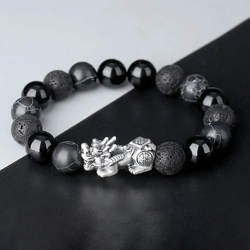 CHINA GOLD Obsidian Bracelets Women's-2