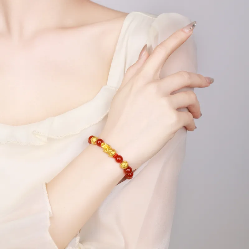 CHINA GOLD Natural Agate Jade Bracelets Unisex-4