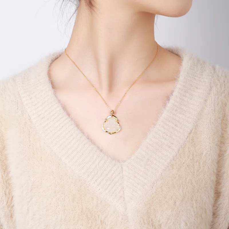 CHINA GOLD Agate Necklaces Women's-4