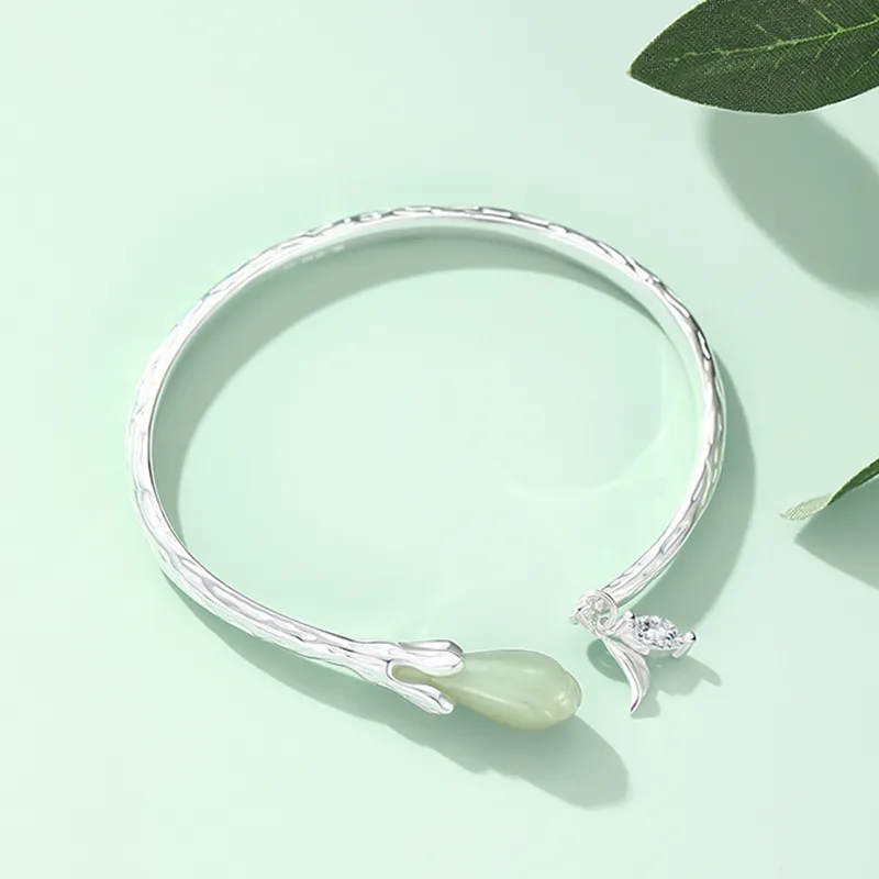 CHINA GOLD Hetian Jade Bangles White Jade/Pale Greenish White Jade Women's-1