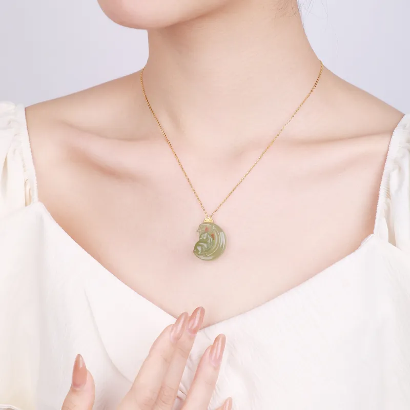 CHINA GOLD Pendants Pale Greenish White Jade Women's-5