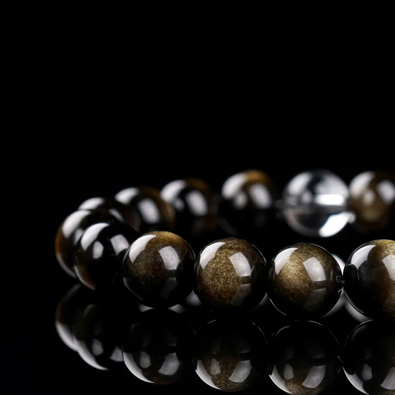 CHINA GOLD Natural Obsidian Bracelets Unisex-2