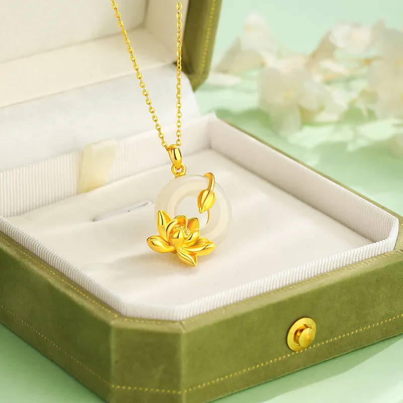 CHINA GOLD Chalcedony Necklaces Women's-2