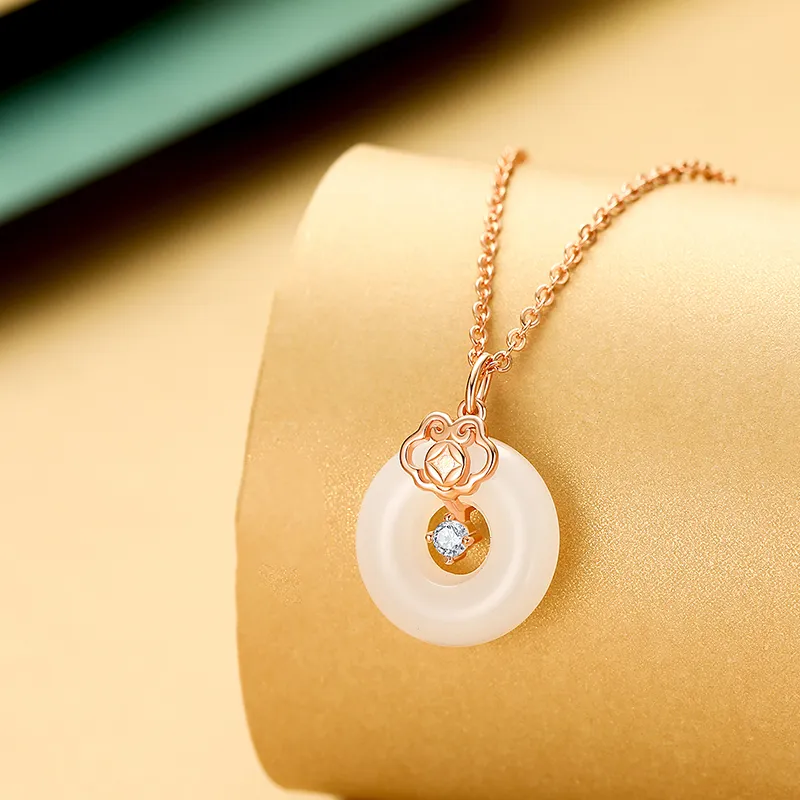 CHINA GOLD Chalcedony Necklaces Women's-2