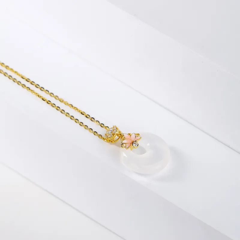 CHINA GOLD Agate Necklaces Women's-3