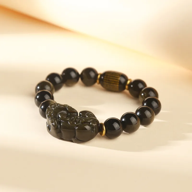 CHINA GOLD Obsidian Bracelets Unisex-6