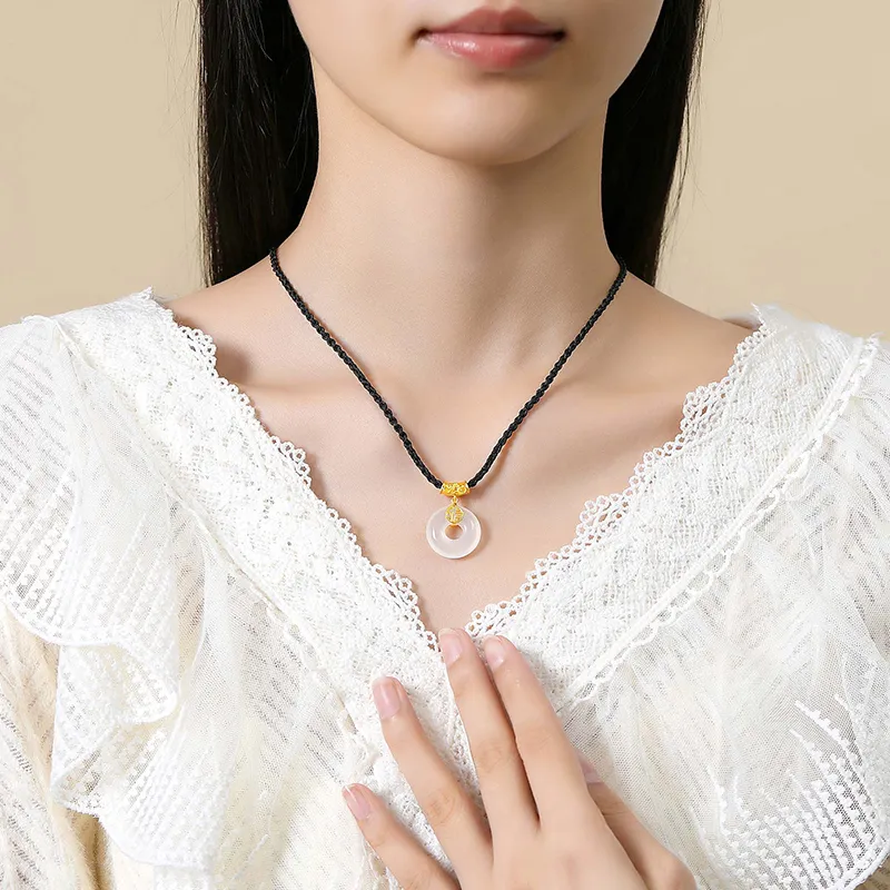 CHINA GOLD Chalcedony Necklaces Women's-4