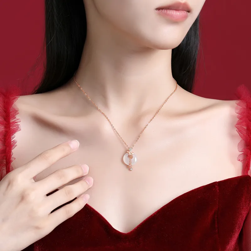 CHINA GOLD Chalcedony Necklaces Women's-4